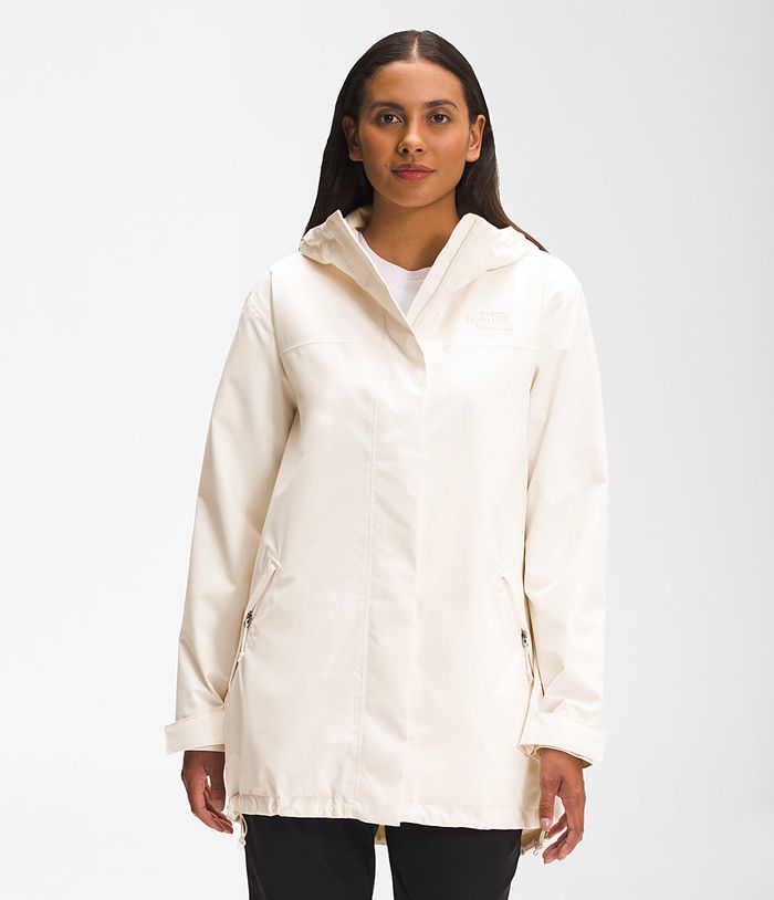 The North Face Womens Rain Jacket Voyage Midi 013BYGTPW - White
